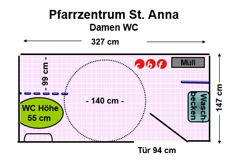 WC St. Anna Damen Plan