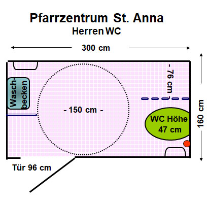 WC St. Anna Herren Plan