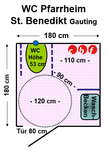 WC  St. Benedikt Pfarrheim, Gauting Plan