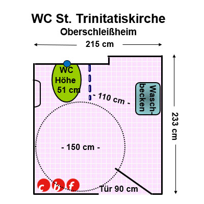 WC Trinitatiskirche Oberschleißheim Plan