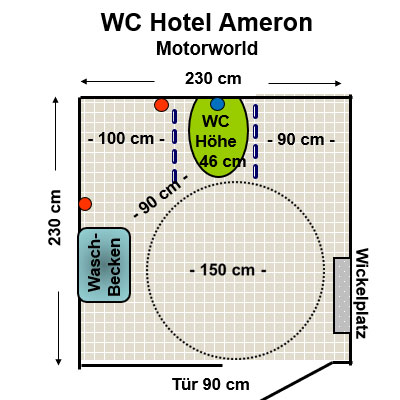 WC Hotel Ameron München Motorworld Plan