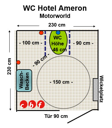 WC Hotel Ameron München Motorworld Plan