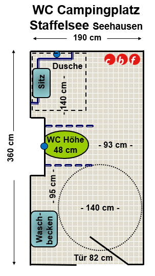 WC Campingplatz Staffelsee  Seehausen Plan