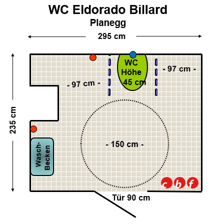 WC Eldorado Billard im Würmtalzentrum, Planegg Plan