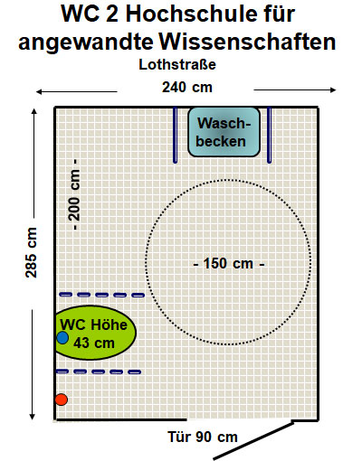 WC Hochschule für angewandte Wissenschaften Lothstraße Plan
