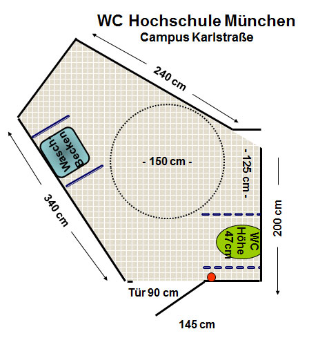 WC Hochschule München Campus Karlstraße Plan