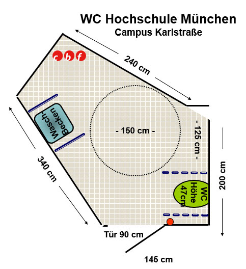 WC Hochschule München Campus Karlstraße Plan