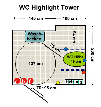 WC Highlight Tower Hotel Innside Plan