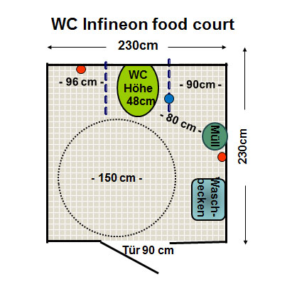 WC Infineon food court, Neubiberg Plan