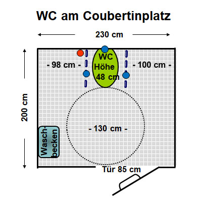 WC Coubertinplatz Plan