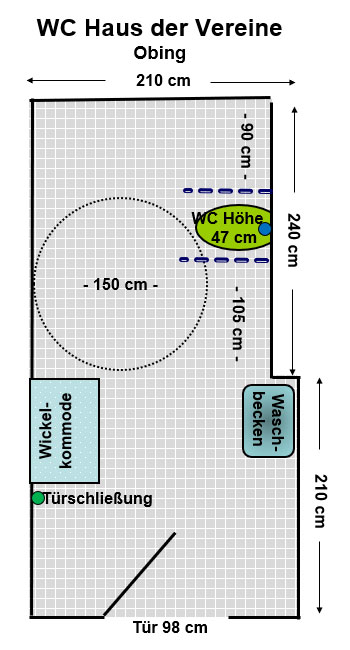 WC Haus der Vereine Obing Plan