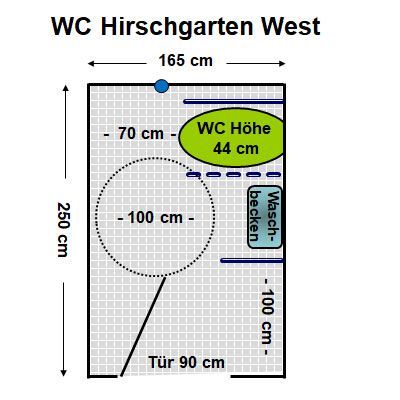 WC Hirschgarten West Plan