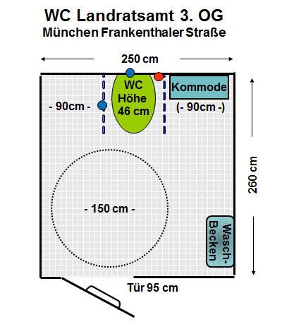 WC Landratsamt 3.OG München Frankenthaler Str. Plan