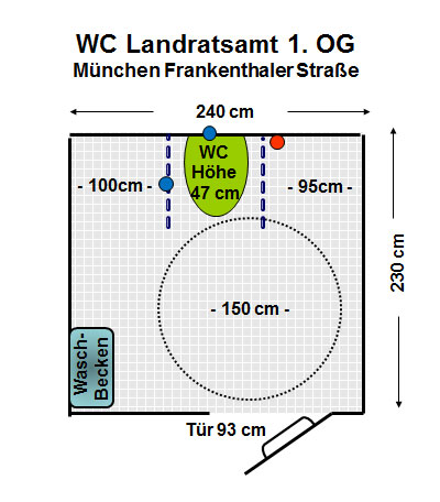 WC Landratsamt 1.OG München Frankenthaler Str. Plan