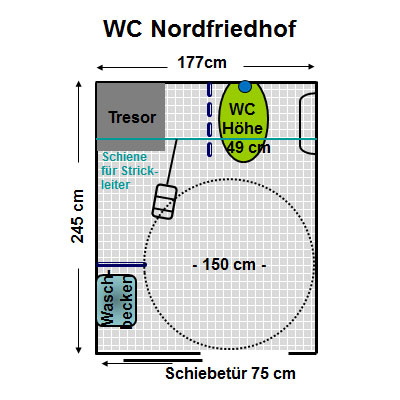 WC Nordfriedhof Plan