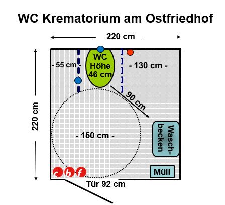 WC Krematorium Ostfriedhof Plan