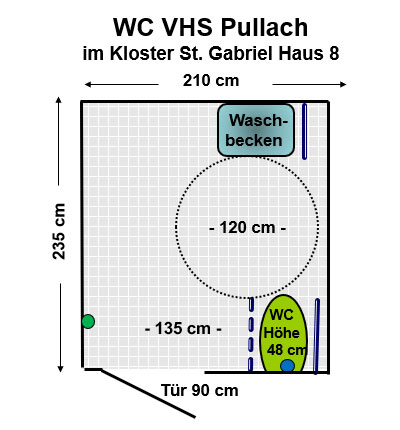 WC VHS Pullach im Kloster St. Gabriel Plan