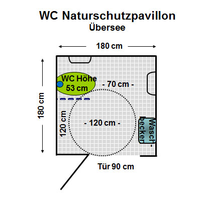 WC Naturschutzpavillon Übersee Plan