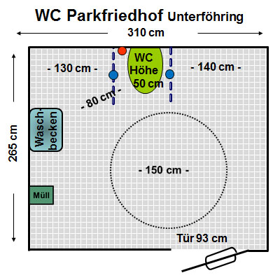 WC Parkfriedhof Unterföhring Plan