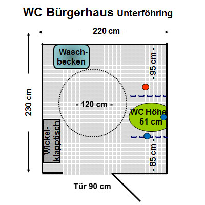 WC Bürgerhaus Unterföhring Plan