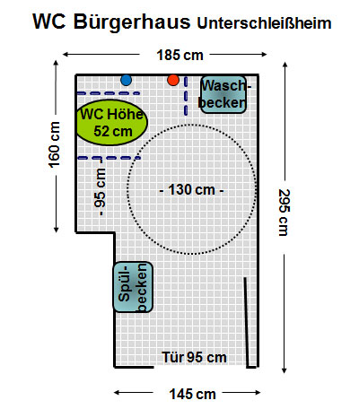 WC Bürgerhaus Unterschleißheim bei den Lokalen Plan