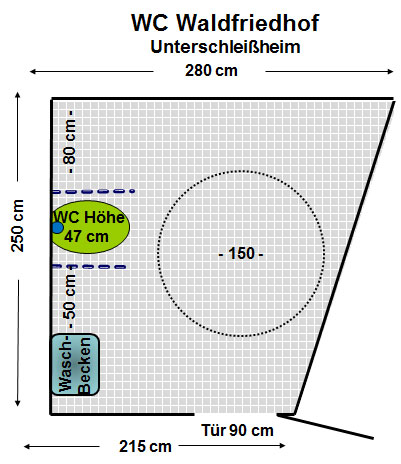 WC Waldfriedhof Unterschleißheim Plan