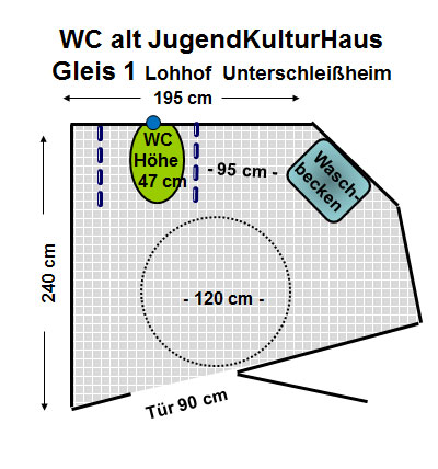 WC alt JugendKulturhaus Gleis 1 Lohhof Plan
