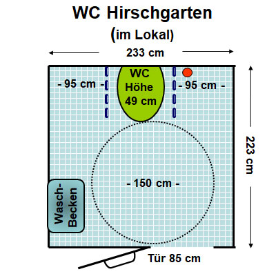 WC Hirschgarten im Lokal Plan