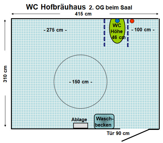 WC Hofbräuhaus Saal 2. OG Plan