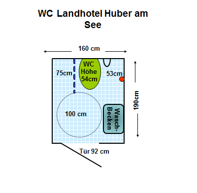 WC Landhotel Huber am See Ambach Plan