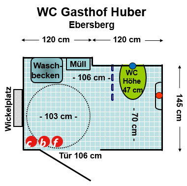 WC Gasthof Huber Ebersberg Plan