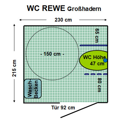 WC REWE Großhadern Plan