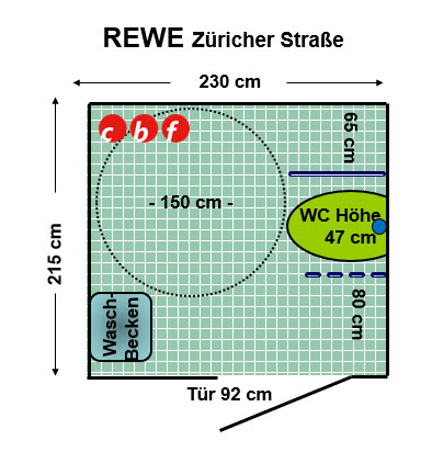 WC REWE Züricher Straße Plan