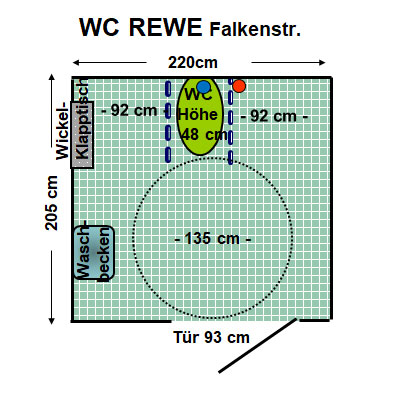 WC REWE Falkenstraße Plan