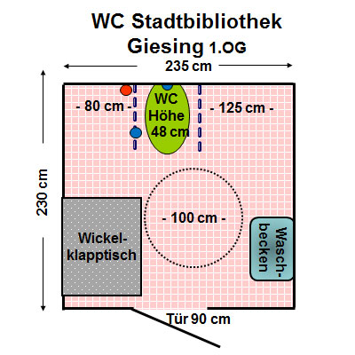 WC Stadtbibliothek Giesing 1. OG Plan