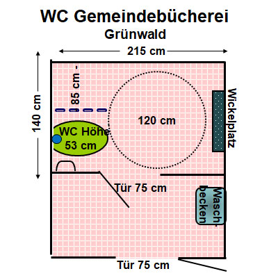 WC Gemeindebibliothek Grünwald Plan
