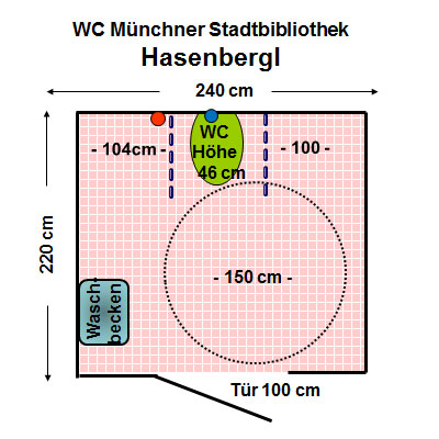 WC Stadtbibliothek Hasenbergl Plan
