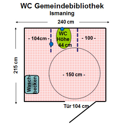 WC Gemeindebibliothek Ismaning Plan