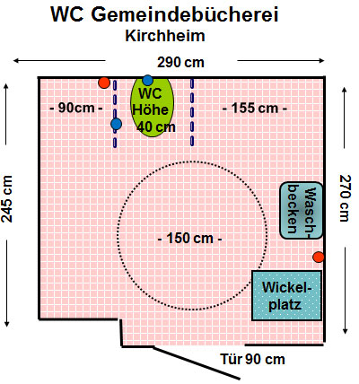 WC Gemeindebücherei Kirchheim Plan
