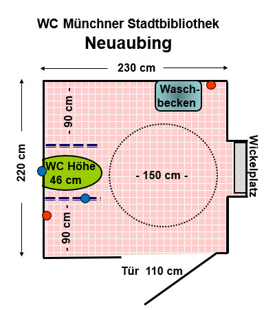 WC Stadtbibliothek Neuaubing Plan