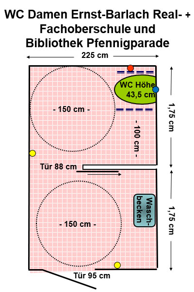 WC Damen Ernst-Barlach Real- u. Fachoberschule u.  Bibliothek Pfennigparade Plan