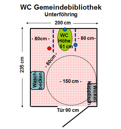 WC Gemeindebibliothek Unterföhring Plan