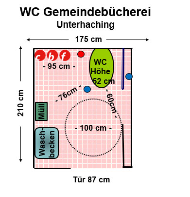WC Gemeindebücherei Unterhaching Plan