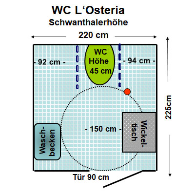 WC L'Osteria Schwanthalerhöhe Plan