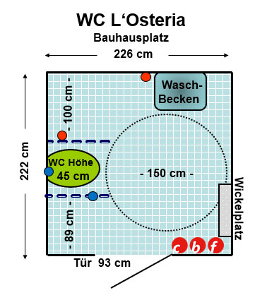 WC L'Osteria München Bauhausplatz Plan