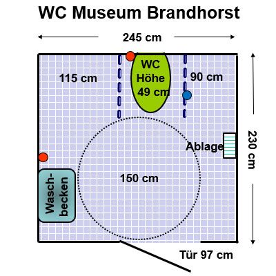 WC Museum Brandhorst, UG im öffentlichen Bereich. Plan