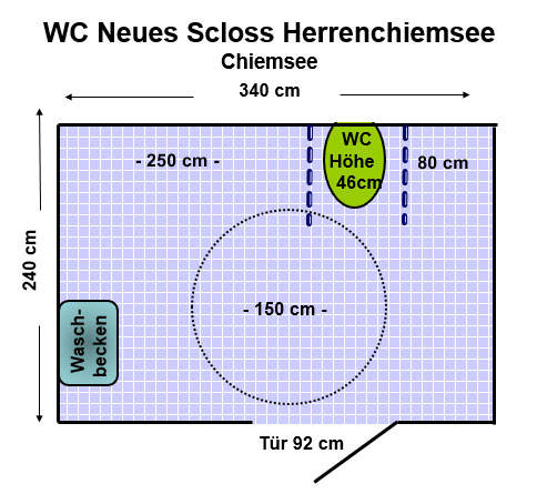 WC Neues Schloss Herrenchiemsee Plan