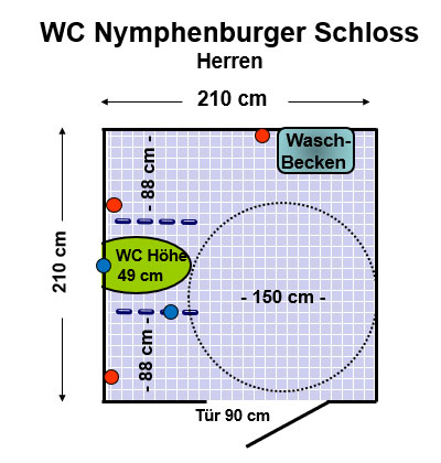 WC Schloss Nymphenburg, Herren Plan