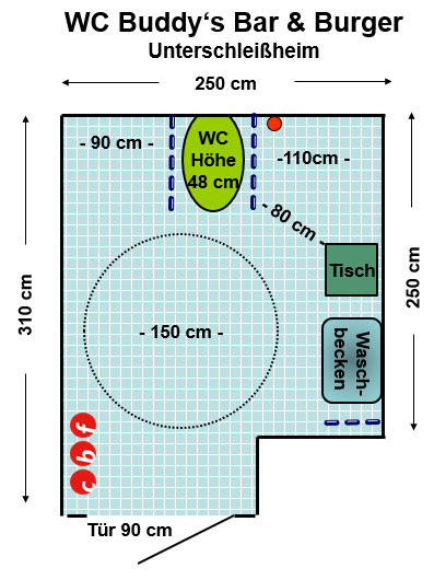 WC Buddy's Bar & Burger Unterschleißheim Plan