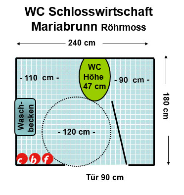 WC Schlosswirtschaft  Mariabrunn, Röhrmoos Plan